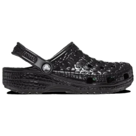 Zoccoli classici in pelle di coccodrillo “Black”