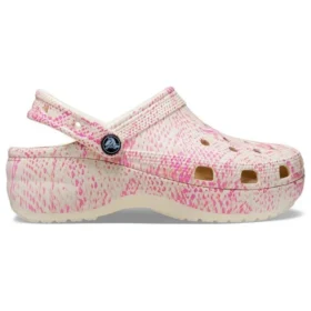 Zoccoli classici Platform Clog con zeppa e stampa serpente “Pink”