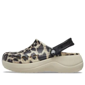 Zoccoli con plateau Baya con stampa animalier “Leopardo”