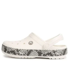 Zoccoli Crocband con stampa serpente “Bianco Nero”