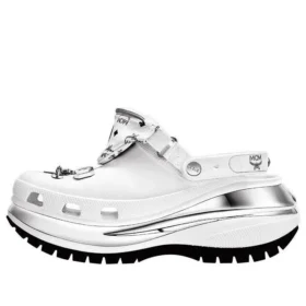 Zoccoli Crocs x MCM Mega Crush Clog “White Silver”