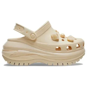 Zoccoli Mega Crush con conchiglie e perle “Beige”