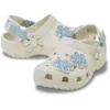 Zoccolo classico in denim per bambini con cinturino posteriore regolabile e fiori Zoccolo classico in denim per bambini con cinturino posteriore regolabile e fiori