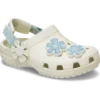 Zoccolo classico in denim per bambini con cinturino posteriore regolabile e fiori Zoccolo classico in denim per bambini con cinturino posteriore regolabile e fiori